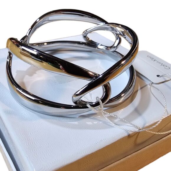 Calvin Klein NWT Silvertone Stainless Steel Bracelet - Picture 6 of 7